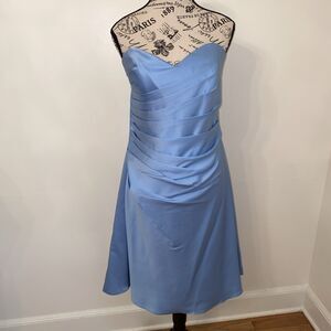 Alfred Angelo Light Blue Strapless Maxi Dress